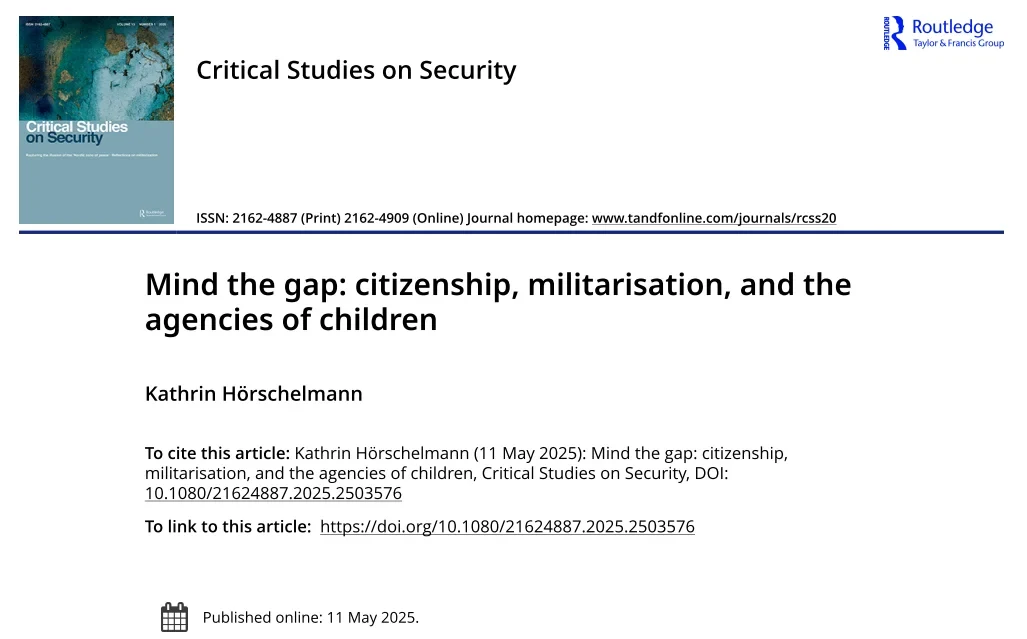 Mind the gap: citizenship, militarisation, and the agencies of children