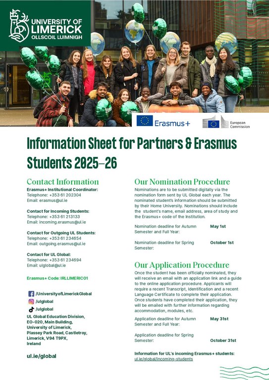 Information Sheet for Partners & Erasmus+ Students 2025-26.pdf
