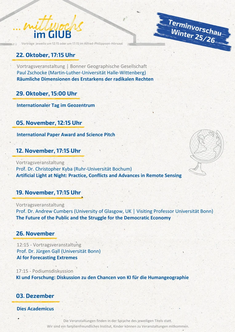 Neues "...mittwochs im GIUB"-Programm für das Wintersemester 2025/2026 erschienen 1/2