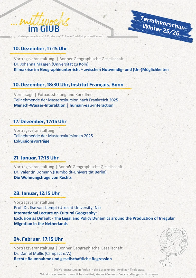 Neues "...mittwochs im GIUB"-Programm für das Wintersemester 2025/26 erschienen - 2/2
